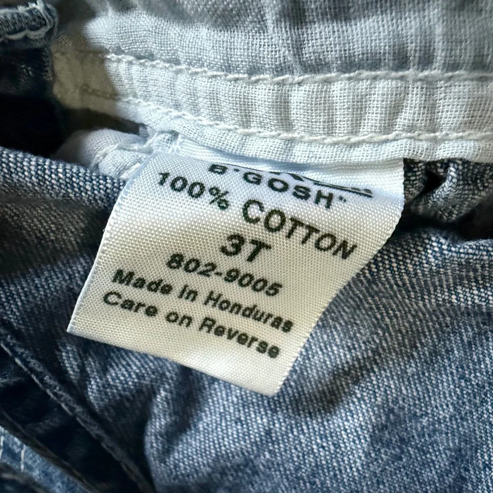 OshKosh B'gosh Boys Vintage Denim Blue Overalls Medium Wash 3T